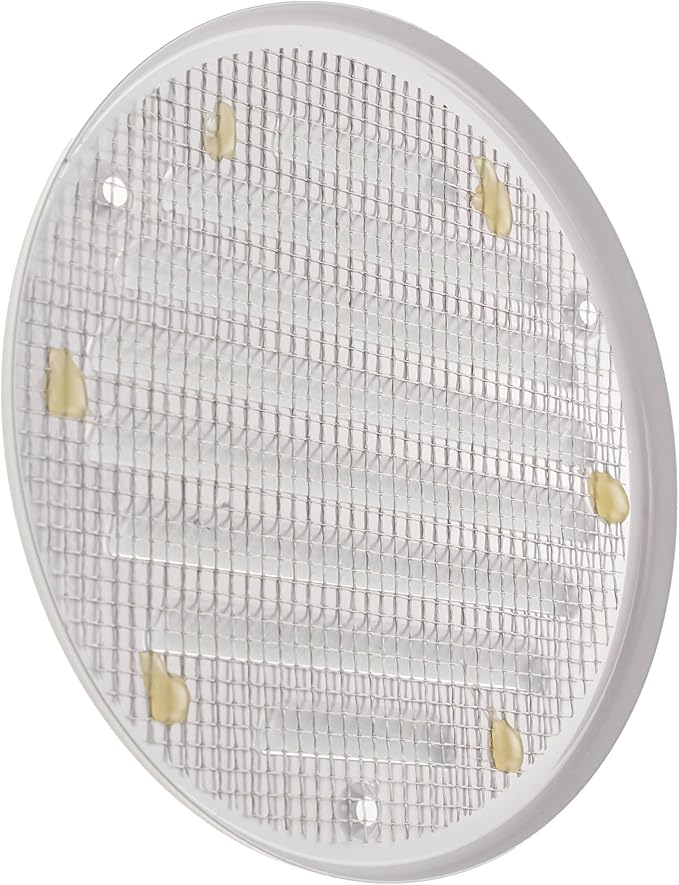 Vent Systems - 4 Inch (Inner) Pack of 5 White Metal Round Soffit Air Vent Grille Cover, Register air Vent Deflector, Louver - Built-in Mesh - HVAC for Bathroom, Home Office, Kitchen 5 Inch (Outer)