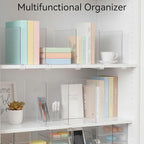 Ninonly 8 Pack Acrylic Shelf Dividers, Vertical Clear Closet Organizers and Storage for Sweaters, Shirts, Handbags, Bookshelf & Pantry Organization, Multi-Purpose Shelf Organizer for Bedroom Kitchen