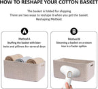 Large Storage Baskets for Shelves, Closet Organizers Bins for Clothes Blanket Towels, Baby Nursery, Toy Baskets Box, Woven Rope Baskets, 17 x 13 x 7.5”, 2 Packs Mixed Brown