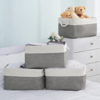 Storage Basket 16x12x8 inch Fabric Sturdy Canvas Storage Bins Organizer with Handles for Clothes and Storage Foldable Storage Boxes Cubes