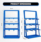 Vertical Bar Rack, 3000 LB Capacity Heavy-Duty Steel Lumber Storage, 39" W x 24" D x 84" H Pipe Organizer Rack with Safety Chain, Wall-Mounted for Garage Workshop