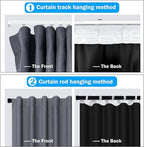 Room Divider Curtains Total Blackout Privacy Curtain Panel Room Thermal Insulated Noise Reduction Curtains for Bedroom Window Living Room Ceiling Track Curtain W 12.5 ft × H 8ft Dark-Grey