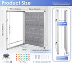 SWANCROWN Enclosed Bulletin Board 48x36in, Tamperproof Lockable Grey Felt Board Wall Display Case with 2 Locks for Office School Commerce, Aluminum Frame