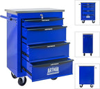 4 Drawer Rolling Tool Chest with Locker, 22.2" D Metal Movable Lockable Tool Cart Box Multi-Functional Hardware Storage Cabinet Box for Warehouse Basement Home Pantry Garage