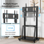 Smart Board Stand with Wheels,Height Adjustable Mobile Rolling Stand for Classroom & Office, Holds up to 300lbs, Whiteboard Portable Cart on Wheels (for 43-65 Inch Smart Board)