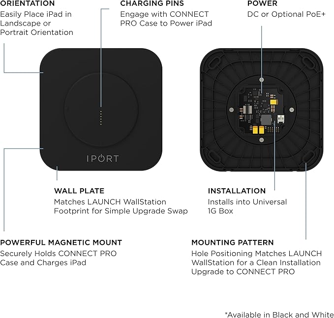 IPORT Connect PRO Complete WallStation System - Includes 10.2 iPad case Compatible with 9th, 8th, and 7th Generation iPads (White) + WallStation (White)