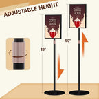 Sign Holder Stand 8.5x11 inch - Flip Open Pedestal Floor Standing Sign Holder, Adjustable Versatile Sign Stands for Display, Floor Sign Holder with Easy Replacement for Events and Promotions (1 PACK)