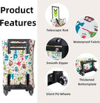 Portable Shopping cart Foldable with Wheels,Folding Shopping Cart Tote Bag Trolley Grocery Carts for Outdoors Reusable Grocery Bags Travel Bag (Beige)