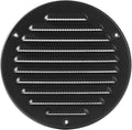 Vent Systems 5 Inch (Inner) Black Metal Soffit Vent Cover - Durable Round Air Vent Grille with Mesh Screen - Weather Resistant Ventilation Grill - Wall & Ceiling, Indoor & Outdoor Crawlspace Vent