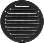 Vent Systems 5 Inch (Inner) Black Metal Soffit Vent Cover - Durable Round Air Vent Grille with Mesh Screen - Weather Resistant Ventilation Grill - Wall & Ceiling, Indoor & Outdoor Crawlspace Vent