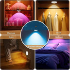 Rechargeable Puck Lights with Remote, 3 Pack Magnetic Under Cabinet Lighting, 1500mAh Battery Operated LED Tap Lights with Dimmer & Timmer for Kitchen, Closet, Shelf - 3 Color Temps & 12 RGB, White