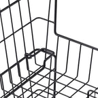 TRINITY 2-Pack Stackable Metal Wire Storage Baskets With Handles, Black, 11 Inches