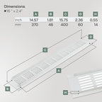 Vent Systems 15.75 x 2.36 (Outer Size) Air Supply Ventilation Grille - White Aluminum Rectangle Intake/Exhaust Door Vent Deflector - HVAC for Home Improvement Floor, Wall Duct Cover