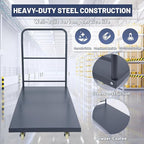 Heavy Duty Platform Truck, 60"x30" Flatbed Cart, 2000 lbs Capacity Steel Flat Dolly with Swivel Wheels, Industrial Utility Push Cart for Warehouse, Luggage, and Moving