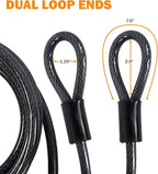 Lumintrail 12mm (1/2 inch) Heavy-Duty Security Cable, Vinyl Coated Braided Steel with Sealed Looped Ends (4', 7', 10', 15', 20', 25' or 30') (20-FT)