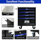 4 Drawer Rolling Tool Chest with Locker, 25.9" D Metal Movable Lockable Tool Cart Box Multi-Functional Hardware Storage Cabinet Box for Warehouse Basement Home Pantry Garage