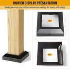 4.0"x4.0"（Actual: 4.0"x4.0"） Deck Post Base Cover Decorative Post Base Trim Skirt Black Aluminum 8Pack