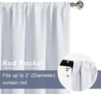 JIUZHEN Short Blackout Curtains for Small Window - Cafe Room Darkening Privacy Energy Saving Window Curtains Tiers for Bathroom,Kitchen, W 42 x L 30, Set of 2 Panels with Tiebacks, Greyish White