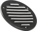 Vent Systems - 4 Inch (Inner) Pack of 5 Black Metal Round Soffit Air Vent Grille Cover, Register air Vent Deflector, Louver - Built-in Mesh - HVAC for Bathroom, Home Office, Kitchen 5 Inch (Outer)