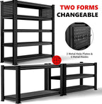 SILVEL 48.2" W Garage Shelving, 5000LBS Heavy Duty Metal Shelving, 2025 Solid Storage Shelves with 2 Side Pegboards, Industrial 5 Tier Shelves for Basement Pantry Warehouse Supermarket, 2 Pack