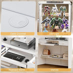 PAKASEPT Reception Desk with Counter for Retail & Checkout,Modern Front Reception Counter with Drawers & Open Shelves,L-Shaped Retail Counter with Storage for Countertop,Beauty Salon,Shop,Bar,White