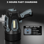 Rechargeable Spotlight, 99000 Lumens Super Bright Led Spotlights Flashlight with Cob Light, 10000ɱAh Spot Lights, Handheld Spotlight for Hunting Boating Outdoor, Long Runtime