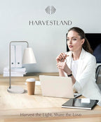 HarvestLand Steady Silver Reading Lamps for Bedside Table – Adjustable Industrial Table Lamp with Solid Base, Lamp for nightstand, Desk Lamp Home Office, Mid Century Modern Reading Lamp Style