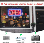 22" X 11" Led Neon Open Signs for Business, Large Open Signs, Plug In Electric Light Up with ON/OFF Switch, Ultra Bright Open Sign for Bar Salon Coffee Stores Club Hotel