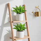 Artificial Agave Faux Agave 15In Fake Greenery Outdoor Artificial Plant Fake Plant for Indoor Home Decoration Plastic Plant Outdoor Decoration Front Porch Decor Simulation Plants 2Pack(Green)