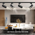 Ultra-Bright H Type Black Track Lighting Heads (No Track Rails), Energy-Saving 12PCS 6000K Cool White 20W 2400lm for Accent Lighting, Dimmable LED Track Lighting Ceiling Spotlight Fixture
