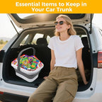Picnic Basket for 2 Person, Foldable Bucket with Lid and Handles, Portable Outdoor Storage Bucket, 18 Liters, Ideal for Camping、Outdoors and Car Trunks (White)