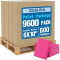 GSSUSA Pink Bubble Mailers 6x10 Small Padded Envelopes 9600 Pack,1 Pallet,Strong Adhesion Shipping Mailer Self-Seal Bubble Envelopes for Small Business