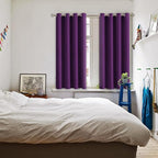 BGment Blackout Curtains - Grommet Thermal Insulated Room Darkening Bedroom and Living Room Curtain, Set of 2 Panels (52 x 54 Inch, Royal Purple)