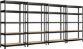 PrimeZone Storage Shelves 4 Packs 5 Tier Adjustable Garage Storage Shelving, Heavy Duty Metal Storage Utility Rack Shelf Unit for Warehouse Pantry Closet Kitchen, 35.5" x 15.75" x 71", Black