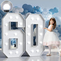 Marquee Numbers 4 Feet Tall Big Light Up Numbers 60th Birthday Decorations Women Men White Anniversary Party Decor Large Cardboard Prop Backdrop Sign 60