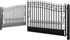 ZUMI Dual Swing Driveway Gates, 18x6 ft. Outdoor Steel Swing Gates for Driveway, Heavy-Duty Driveway Fence Gates for Home Security, Weatherproof Iron Security Gate Kit for Outdoor, Greerwich Style