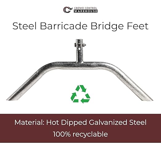 Trafford Industrial Angry Bull Barricades Metal Interlocking Steel Barricade (6.5 Ft. Economy, Light Weight & Pre-Galvanized, Bridge Feet, Zinc Coated Steel, Set of 20)
