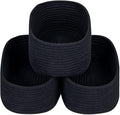 CubesLand Black Baskets Bins for Organizing,Small Woven Storage Baskets for Shelves,Cute Closet Cube Bins Set 3,Baby Nursery Toys Cube Bin,Home Decor Organization Storage