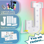 imprsv 3FT Colorful Marquee Letters J, 18 Colors Large Light up Letters Alphabet Sign with Remote, Big Marry Me Sign, Birthday Party Decorations Anniversary Wedding Decoration