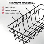 5-Piece Pegboard Baskets Set - Heavy Duty Peg Board Organizer Accessories Bin Set, Premium Black Metal Wire Baskets Tool Shelves, Wall Mount Storage for Garage Workshop Craft Room