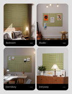 Large Felt Bulletin Board 48" x 36" Cork Board Alternative - 6 Pack with 40 Safe Removable Adhesive Tabs, Cork Boards for Walls Cork Board for Home Office Classroom Pin Board (Olive Green)