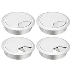 PATIKIL 3 Inch Desk Grommet, 4Pcs Cable Grommet Wire Management Cable Hole Cover Cord Organizer for Office Home Table Countertop, Silver