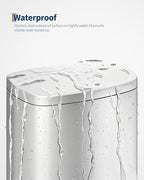 Garvee 13 gal / 50 L Stainless Steel Kitchen Trash Can with Lid, Large Rustproof Garbage Can for Kitchen, Step-on Metal Trash Bin with Inner Bucket, Rear Handle, Soft Close Lid, Silver