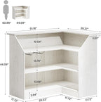 Tribesigns Bar Cabinet, L-Shaped Home Bar Table with Stemware Racks, 4-Tier Corner Bar Unit Liquor Wine Bar Table Reception Desk for Home Pub, White