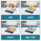 Smart Weigh Professional USPS Postal Scale with Tempered Glass Platform, Multiple Weighing Modes and Tare Function, Silver Shipping Scale, Platform Scale, 11 pounds/ 5 Kilograms