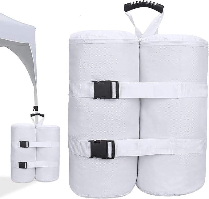 Extra Plus Large Canopy Weights Bag Leg Weight for Pop up Canopy Tent Gazebo Patio Instant Outdoor Sun Shelter,320LBS Tent Weight Sand Bags (4Pack White)