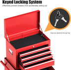 Goplus Tool Chest, 6 Drawers Rolling Tool Cabinet with Detachable Top Toolbox, Universal Lockable Wheels, Protective Liner, Auto Lock, Metal Tool Storage Cart, Tool Box for Garage Workshop