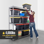 SafeRacks Modular Garage Shelving - 5 Tier Storage Shelves, Tall Metal Rack Shelves for Storage, Heavy Duty Steel Shelf Organizer for Garage, Or Kitchen Pantry (Hammertone, 18 x 60 x 72)