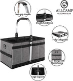 ALLCAMP Collapsible Basket - Folds to Only 9.8" L x 9.6" W x 2.75" H, 27L Large Portable Multi-Use, Compact Reusable Foldable Storage, Collapsible Shopping Basket (Gray)