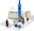 Display Riser Stands, 6pcs Silver Mirror Riser Stand, Acrylic Square Display Boxes, Tiered Food Display Buffet Riser, Purse Stand, Retail Product Showcase for Perfume Collection Jewelry Dessert Party